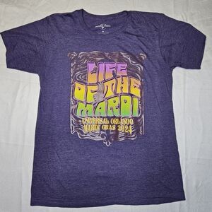 Universal Studios Orlando Mardi Gras Shirt Unisex Medium Purple Graphic T